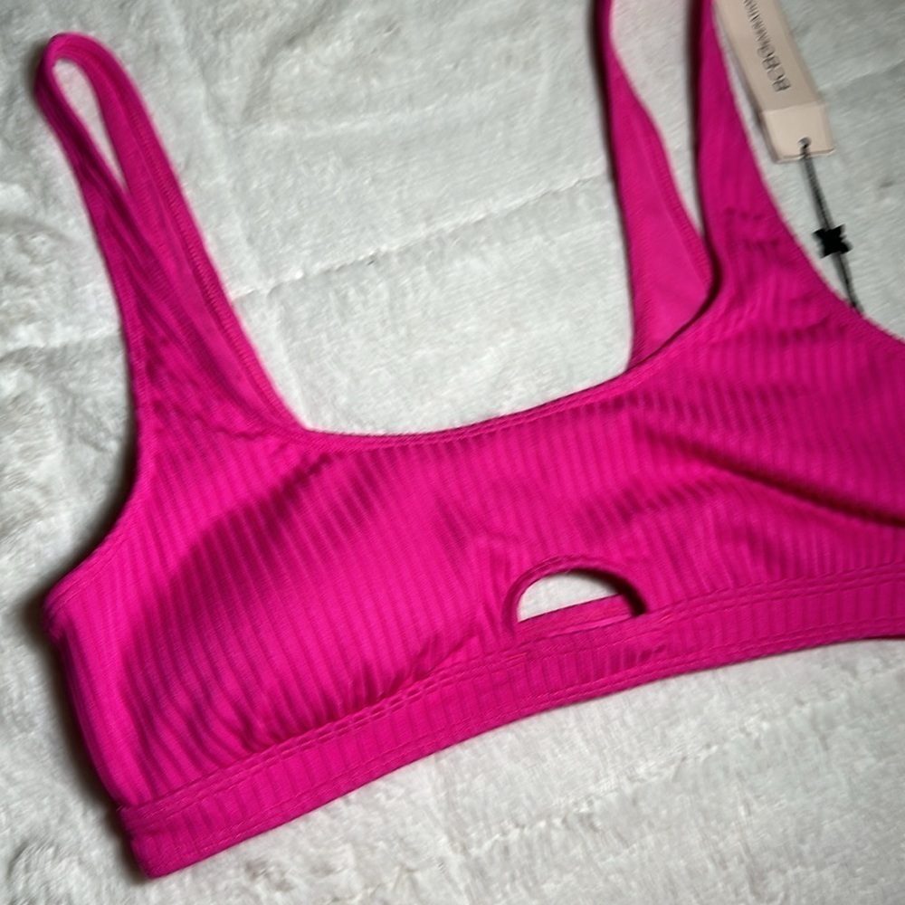 BCBG Passion Pink Cut Out Bralette Bikini Swim Top Large NEW BGBGeneration - Picture 12 of 14